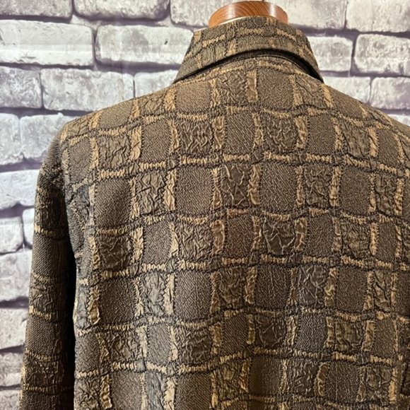 Chico's Design Brown Button Down Long Sleeve Top Size Large - Picture 7 of 9